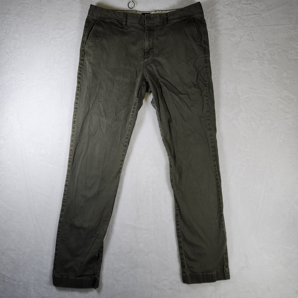 J.Crew Stretch Mens Olive Green Chinos Pants Size 34x34 Casual Everyday‎